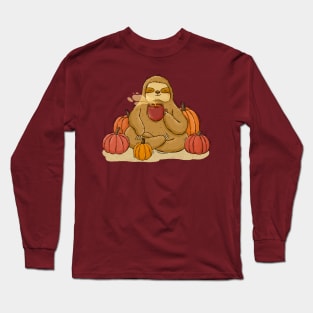 Sloth and pumkin mood Long Sleeve T-Shirt